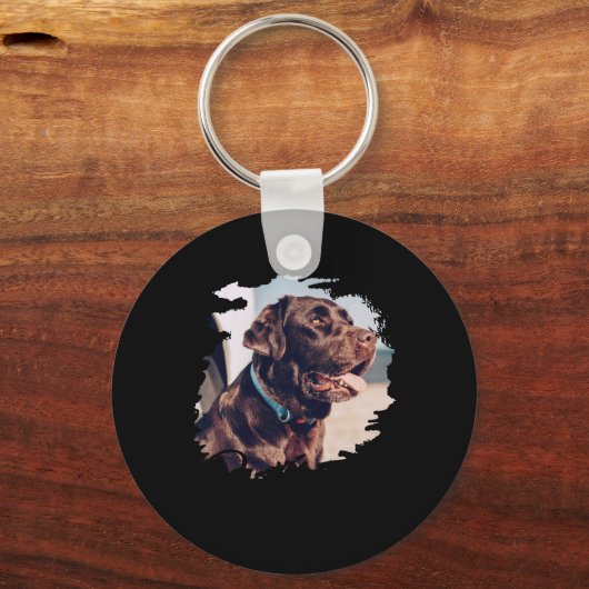 Pets Simple Modern Cool Tygraphy Name And Photo T Sleutelhanger (Voorkant)