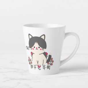 Pet's Simple Modern Cool Typografie Naam en foto Latte Mok
