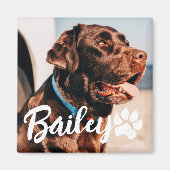 Pet's Simple Modern Cool Typografie Naam en foto Magneet (Voorkant)