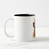 Pet's Simple Modern Cool Typografie Naam en foto Tweekleurige Koffiemok (Links)