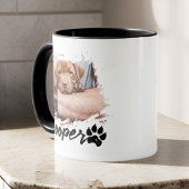 Pet's Simple Modern Cool Typografie Naam Twee Foto Mok