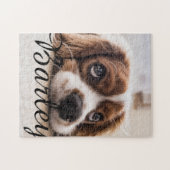 Pet's Simple Modern Elegant Chic Name and Photo  Legpuzzel (Horizontaal)