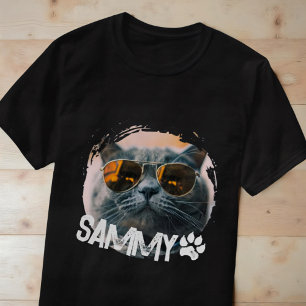 Pet's Simple Modern Grunge Cool Naam en foto T-shirt