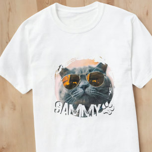 Pet's Simple Modern Grunge Cool Naam en foto T-shirt