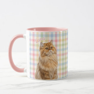Pet's Simple Modern Name and Photo Mug Mok
