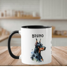 Pets Simple Watercolor Doberman Black Personalize