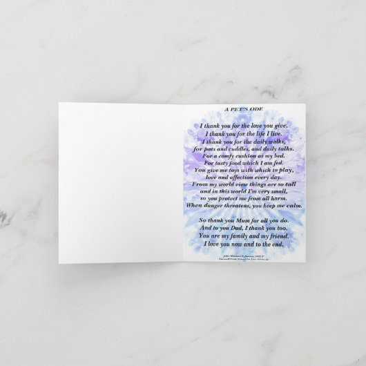 Pet's Tribute to Owner Folded (Het eerbetoon van h Kaart (Binnen)