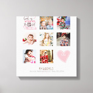 PETTEMAAT FOTOCOLLAGE Cadeau met vers kan worden b Canvas Afdruk