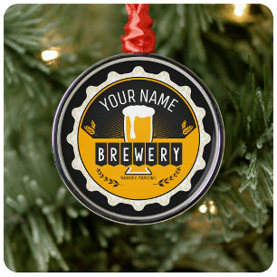 Petten bast brouwerijbier metalen ornament
