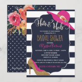 Petten en Heels Navy Blue Roze Vrijgezellenfeest Kaart (Voorkant / Achterkant)