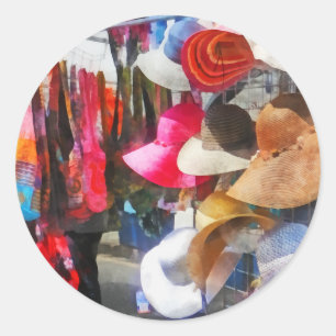 Petten en paars op Street Fair Ronde Sticker