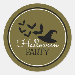 Petten en vleermuizen, Halloween Party Ronde Sticker
