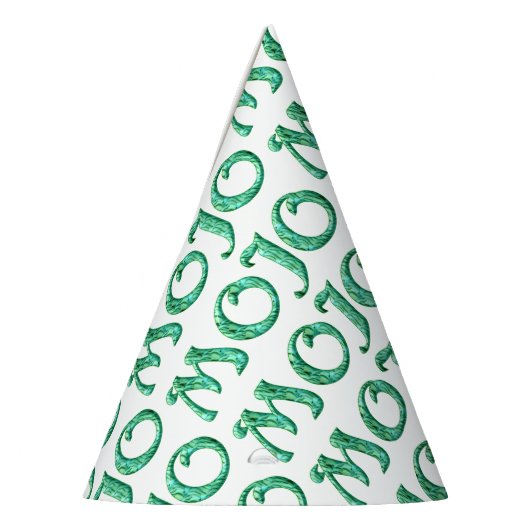 Petten met witte mojo-feestjes feesthoedjes (Links)