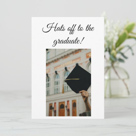 Petten uit en hield hoog afstuderen Uitnodigingska Kaart (Staand voorkant)
