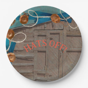 Petten van afstuderen afstudeerder western feest v papieren bordje