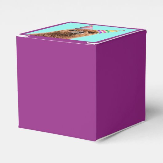 Petten van Alpaca Wearing Party Bedankdoosjes (Voorkant Zijde)