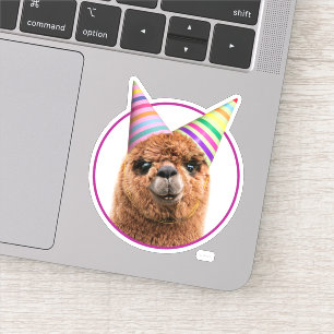 Petten van Alpaca Wearing Party Sticker