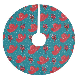 Petten van cowboy en snoeprietjes met kerstboomrok kerstboom rok