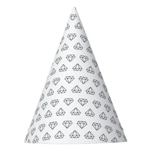 Petten van Diamond Pattern Party Feesthoedjes (Voorkant)