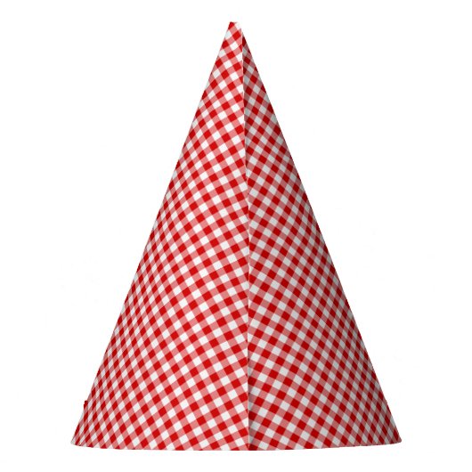 Petten VAN Rood-witte Gingham-PAPER PAPER Feesthoedjes (Achterkant)