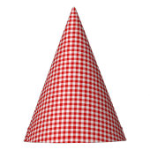 Petten VAN Rood-witte Gingham-PAPER PAPER Feesthoedjes (Voorkant)
