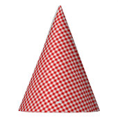 Petten VAN Rood-witte Gingham-PAPER PAPER Feesthoedjes (Links)