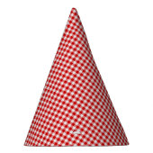 Petten VAN Rood-witte Gingham-PAPER PAPER Feesthoedjes (Rechts)
