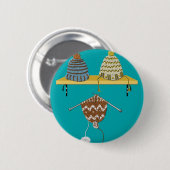 Petten voor kerstmis ronde button 5,7 cm (Voorkant /achterkant)