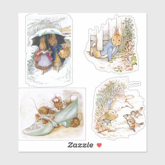 Petter Rabbit setsticker Sticker (Vel)