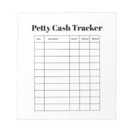 Petty Cash Tracker Notepad Notitieblok