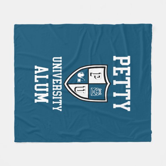 Petty University Alum afstudeerder alma mater blue Fleece Deken (Voorkant (Horizontaal))