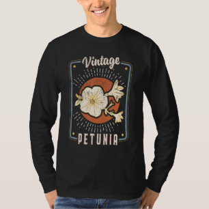 Petunia Bloem Vintage Retro Klassieke Liefde T-shirt