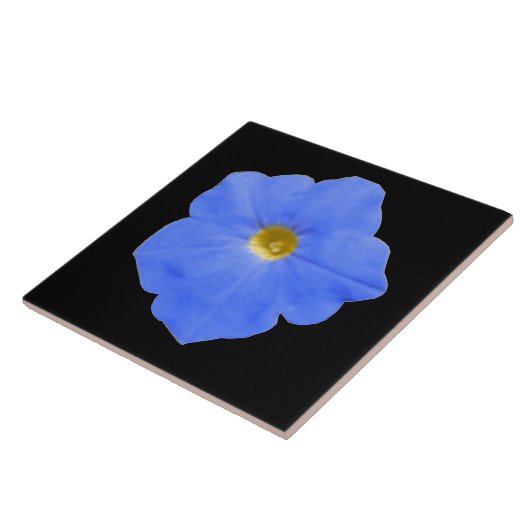 Petunia Blue en Yellow Tile Tegeltje (Zijkant)