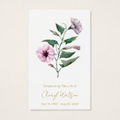Pétunia | Carte de prière commémorative funéraire (Devant)