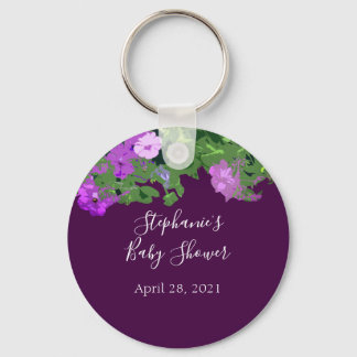 Petunia Floral Paars Baby shower Party Favor Cute Sleutelhanger