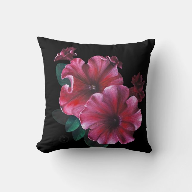 Petunia flower pillow kussen (Voorkant)