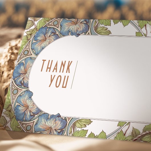 Petunia invoegen Dank u  Art Nouveau Kaart