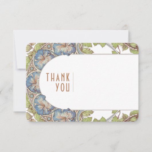 Petunia invoegen Dank u  Art Nouveau Kaart (Voorkant)