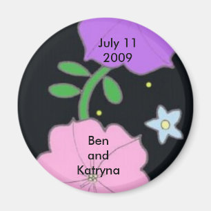 Petunia op Black Save the Date Magneet