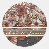 Pétunia Rose Sur Stickers Damask (Devant)