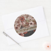 Pétunia Rose Sur Stickers Damask (Enveloppe)