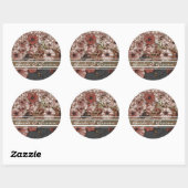 Pétunia Rose Sur Stickers Damask (Feuille)