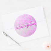 Pétunia Rose Sur Stickers Lin Blanc (Enveloppe)