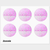 Pétunia Rose Sur Stickers Lin Blanc (Feuille)