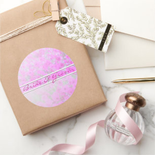 Pétunia Rose Sur Stickers Lin Blanc