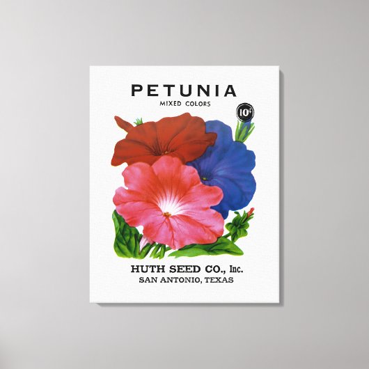 Petunia  Seed Packet Canvas Afdruk (Voorkant)