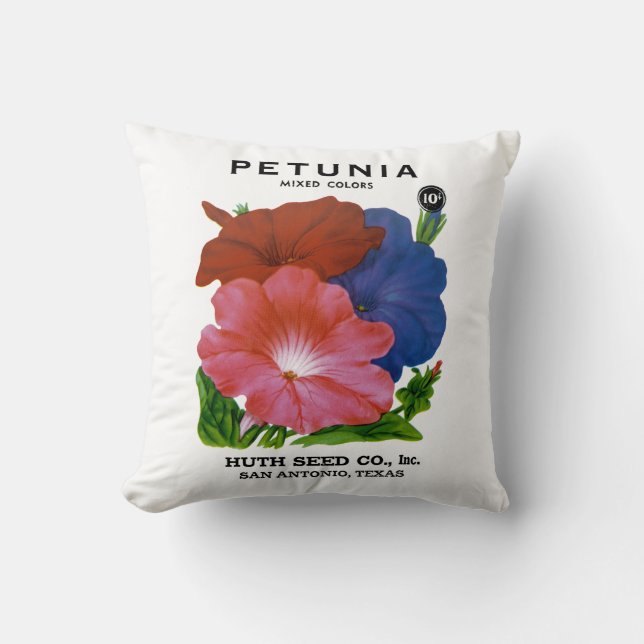 Petunia  Seed Packet Kussen (Voorkant)