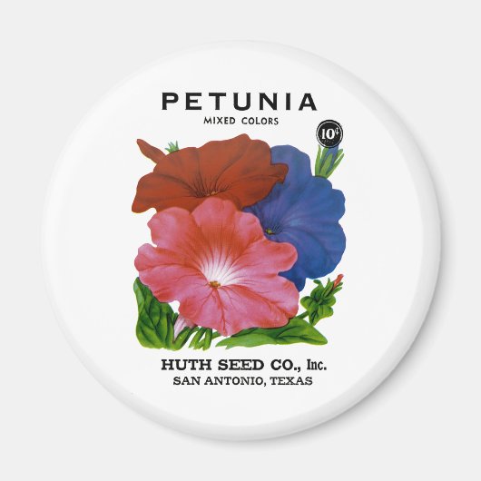 Petunia  Seed Packet Magneet (Voorkant)