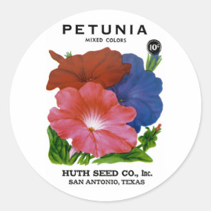 Petunia Seed Packet Ronde Sticker