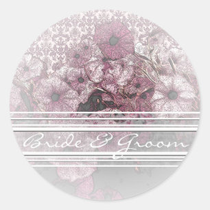 Pétunia Violet Sur Stickers Élégants Gradient Blan